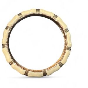 Elegant Cream and Gold Bangle Bracelet
